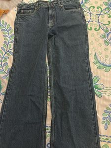 Classic Blue Denim Wide Leg Jeans