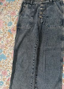 Vintage Wash Wide Leg Jeans