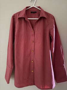 Classic Rose Pink Button-Up Shirt