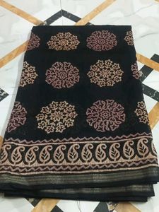 Elegant black and brown saree