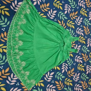 Bright Green Embroidered Summer Dress
