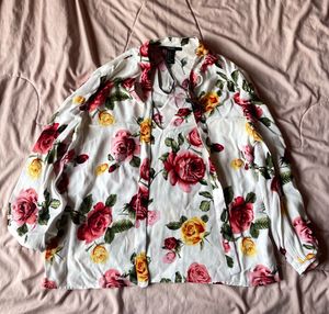 Floral Print V-Neck Top