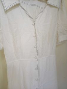 Chic White Button-Up Midi Dress
