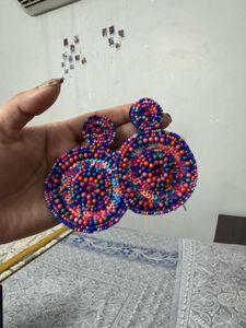 Boho Beaded Hoop Earrings