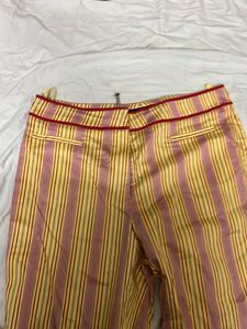 Striped Flare Leg Trousers