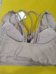 280 -- Lace Trim Bralette Sports Bra