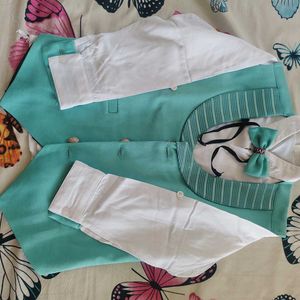 Kids Teal Vest & Shirt Set