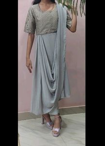 Elegant Grey indo western only kurta