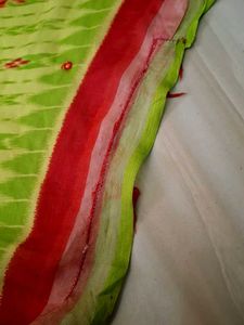parrot green saree