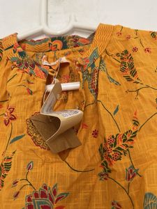 Yellow Floral Print Kurta