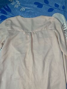 Chic Light Pink V-Neck Blouse