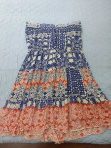 Bohemian Strapless Print Dress