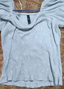 Casual Cotton Blend Crop Top