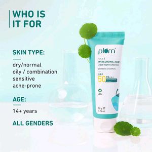 Plum Cica&amp;Hyaluronic Aqua-Light SPF50 Sunscreen
