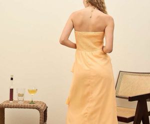 SASSAFRAS Women Halter Neck A-Line Midi Dress