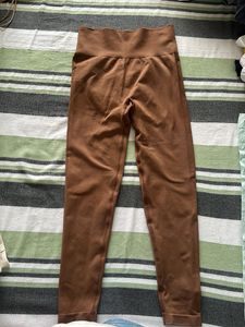 Savana Ribbed Brown Leggings