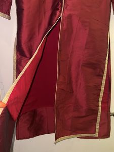 New Maroon Ethnic Long Kurti Zari Patch Work