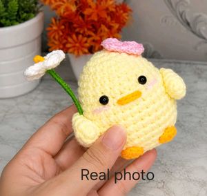Cute Crochet Chick Keychain