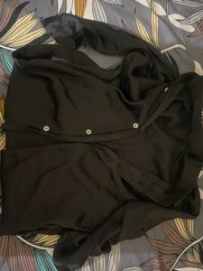 Elegant Black Silk Blend shirt