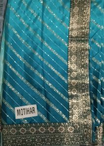 Brand New &amp; Unused Sky Blue Party Wear Saree But Without Tag.                                                       "Final Price"