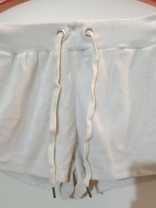 Comfy White Velour Lounge Shorts