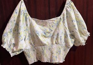 Floral Smocked Puff Sleeve Top