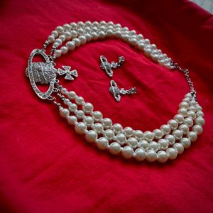 Vivienne Westwood Pearl Necklace and Earring Set