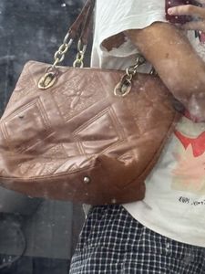 Chic Brown Quilted Shoulder Bag