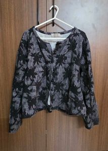 Floral Print Button-Up Cardigan