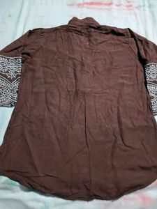Brown Kurta with Decorative Sleeves