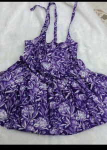 Purple Floral Print Top
