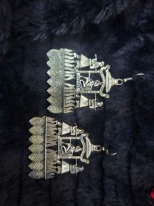 Oxidized Silver Tribal Earrings