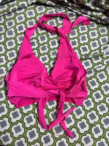 Pink halter blouse