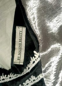Elegant Black Velvet Dress with Lace Collar