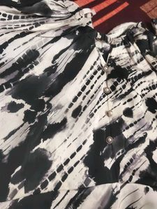 Stylish Black &amp; White Tie-Dye Tunic frock