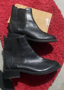 M&S Black Leather Ankle Boots