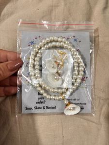 Pearl Necklace and Earring Set