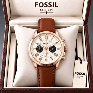 Fossil  Leather Chronograph Watch