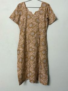 Brown n White Salwar Suit With Dupatta
