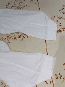 White pure cotton patiala salwar