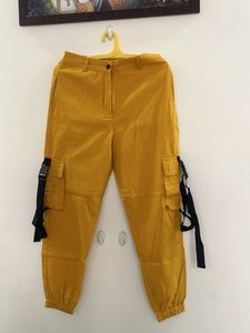 Mustard Cargo Pants with Straps