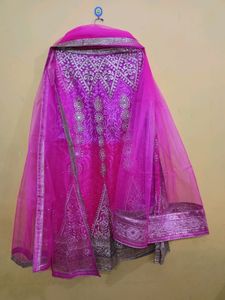 Pink Embroidered Lehenga