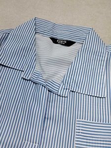 Blue Striped Button-Down Shirt