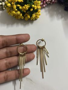 Dangle Earrings with Linear Accents