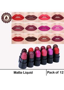 Matte Liquid Lipstick Pack of 12