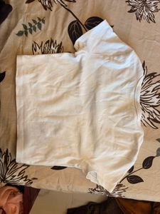 White Basic Round-Neck Half-Sleeve T-Shirt