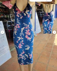 Velvet Chinese print dress