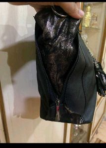 Chic Black Faux Leather Handbag