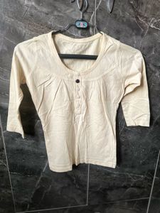 Elegant Cream 3/4 Sleeve Top