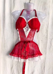 I. Red Lace Lingerie Set